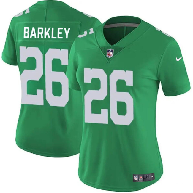 Women's Philadelphia Eagles #26 Saquon Barkley Kelly Green Vapor Untouchable Limited Football Stitched Jersey(Run Small)